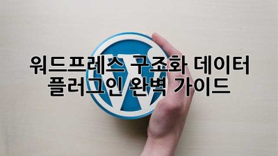 워드프레스 구조화 데이터 플러그인 완벽 가이드