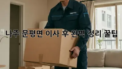 나주 문평면 이사 후 완벽 정리 꿀팁!